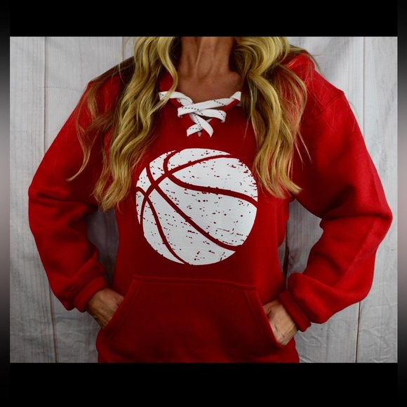 Red basketball hooded sweatshirt - Picture 6 of 6
